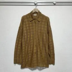 【美品】LOWRYS FARM(ローリーズファーム) メッシュ千鳥柄レースシャツ