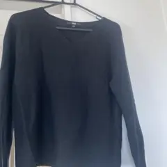 UNIQLO 3dコットンVネックセーター M ブラック
