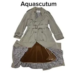 K*k様 Aquascutum ロング　トレンチコート　クラブチェック　ライナーのサムネイル