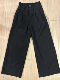 GU 黒 長ズボン ウエストゴム ワイドパンツ S