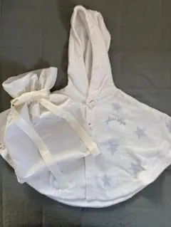 新品未使用タグと袋付き！　ジェラートピケ　ポンチョ　ホワイト星柄　80/90