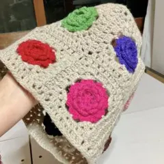 カラフルな花モチーフがオシャレ！★ネックウォーマー