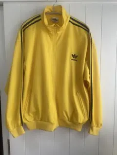 アディダス 刺繍ロゴ トラックジャケット イエロー　L〜XL