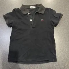 黒のクマ刺繍ポロシャツ ダブルビー 100