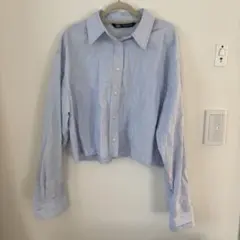 ZARA ライトブルー クロップドシャツ Sサイズ