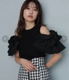 値下げ❗️Rirandture２ＷＡＹバルーンスリーブニット　ブラック
