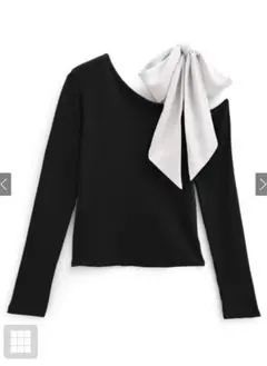 【完売品】GRL ワンショルダーリボンリブニットトップス［tu1405］