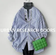 アーバンリサーチドアーズ　コットン　バンドカラーシャツ　長袖　羽織り　ゆったり