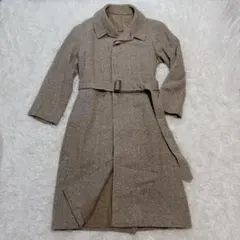 美品 90s ST.JHON ステンカラーコート ヘリンボーン ウール ベルト