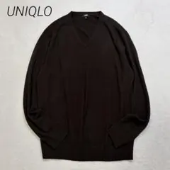 美品✨ユニクロ/エクストラファインメリノウール Vネックセーター/ゆったり/XLのサムネイル