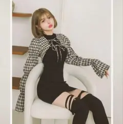 darich ワンピース　シャーリングボレロミニワンピース