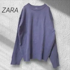 ザラ/ZARA☆ニット　セーター　メンズ　レディース　くすみパープル