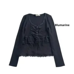 Blumarine ブルマリン レース切り替えリブニットカーディガン 黒 Y2Kのサムネイル