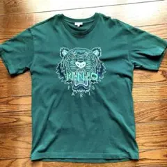 【入手困難希少カラー】KENZO ☆ビッグ刺繍ロゴ入りTシャツ 虎　グリーン