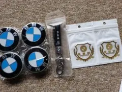BBS 緑/金エンブレム φ56ホイールキャップ 4個＆6種ステッカー1枚 