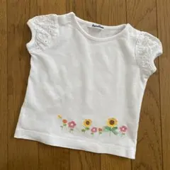 familiar パフスリーブ お花 カットソー Tシャツ 90