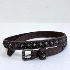 Y2K DIESEL でスタッズベルト 本革 レザー