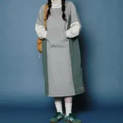 【KRIFF MAYER】美品 ハイネックロングワンピース パーカーマルチカラー