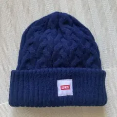 EDWIN ネイビー ケーブル編み ニット帽