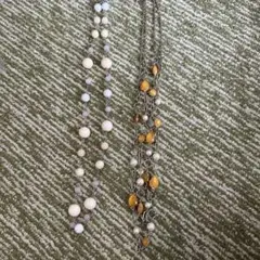 ビーズロングネックレス2本セット