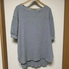 GU ワッフル 五分袖 カットソー グレー XL
