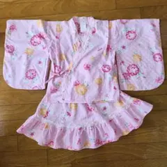 ピンク 花柄 浴衣ドレス サイズ110