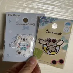 サンリオ ふわふわスノー＋日焼け パイルワッペンシール シナモロールセット