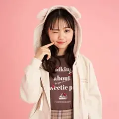 耳付きフード パーカー クリーム色