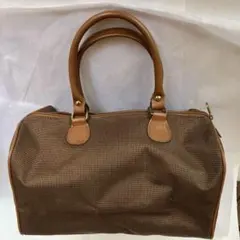 織り柄 ミニボストンバッグ ブラウン カジュアル