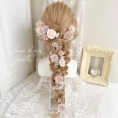 やわらかな気品✧ くすみピンク パープル 桜色 髪飾り｜ 卒業式 ヘッドドレス