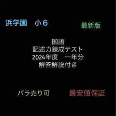 浜学園　6年　国算理　灘コース/春/夏期講習/復習テスト他　2020年度版 浜学園 6年 国算理 灘コース/春/夏期講習/復習テスト他 2020年度版