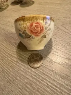 山野辺彩　バラの花柄 陶器　茶器