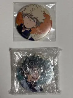 僕のヒーローアカデミア　園芸員　缶バッジ　爆豪勝己　緑谷出久　2点