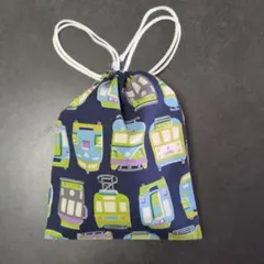 F759巾着袋　ハンドメイド 電車