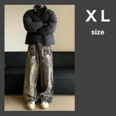 【XL】リアルツリー柄ワイドパンツ カモ柄 デニム ストリート Y2K トレンド