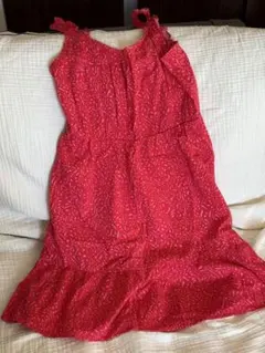 BANANA REPUBLIC 赤柄ノースリーブワンピース S