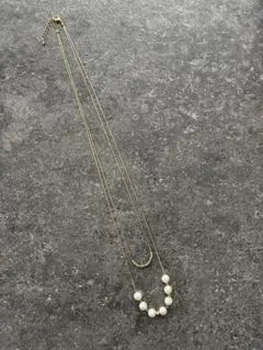 2連 ロング パール ネックレス