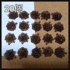 セール★焦げ茶 透け感有り アクリルカボション 花型 20個