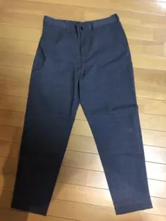 中古 GU イージーアンクルパンツ チェック柄 ダークグレー メンズL