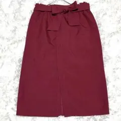 タイトスカート ロング　ウエストリボン ウエストゴム　綺麗め　上品　ガーリー
