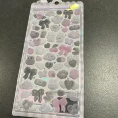 【正規品】新品　フワフワドロップ フロッキーシール　しろくろ　ウサギ