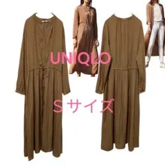 UNIQLO ユニクロ 2way Ｖネックロングシャツワンピース Sサイズ