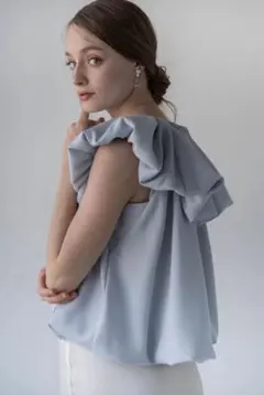 Acka drape volume tops ブラック - メルカリ