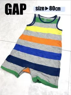 【GAP】ギャップ ベビー ロンパース ボーダー 80cm 夏　ノースリーブのサムネイル
