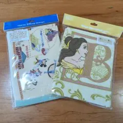 ディズニー フェイスタオル 2枚セット 美女と野獣 ベル & パークマップ柄