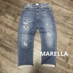 MARELLA ダメージデニム　レギュラー　Mサイズ　メタリック ライトブルーのサムネイル
