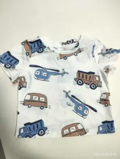 SHEIN 車とヘリコプター Tシャツ 6-9M