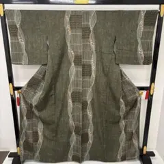 AK-8093 小紋 裄66.5上品なデザイン 洗える着物 化繊