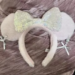 ミニーちゃん カチューシャ イヤリング ピンク スパンコール ディズニー