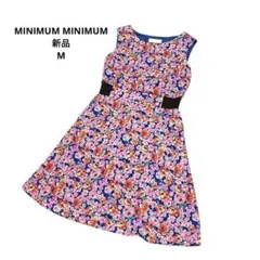 【新品】 ミニマムミニマム　ノースリーブワンピース　花柄　派手　キレイめ　Mのサムネイル